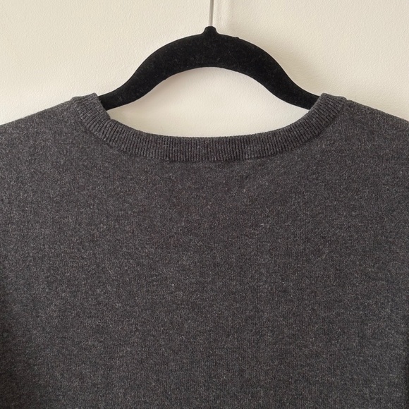 Hawker Rye Cotton & Cashmere Charcoal Gray Crewneck Sweater - Picture 12 of 16